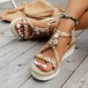 Fashion Women'S New Summer Sandals Classic Wedge Thick Sole Elevated Elastic Strap Open Toe Hollow Clear Heel Sandals for Beach Vacation