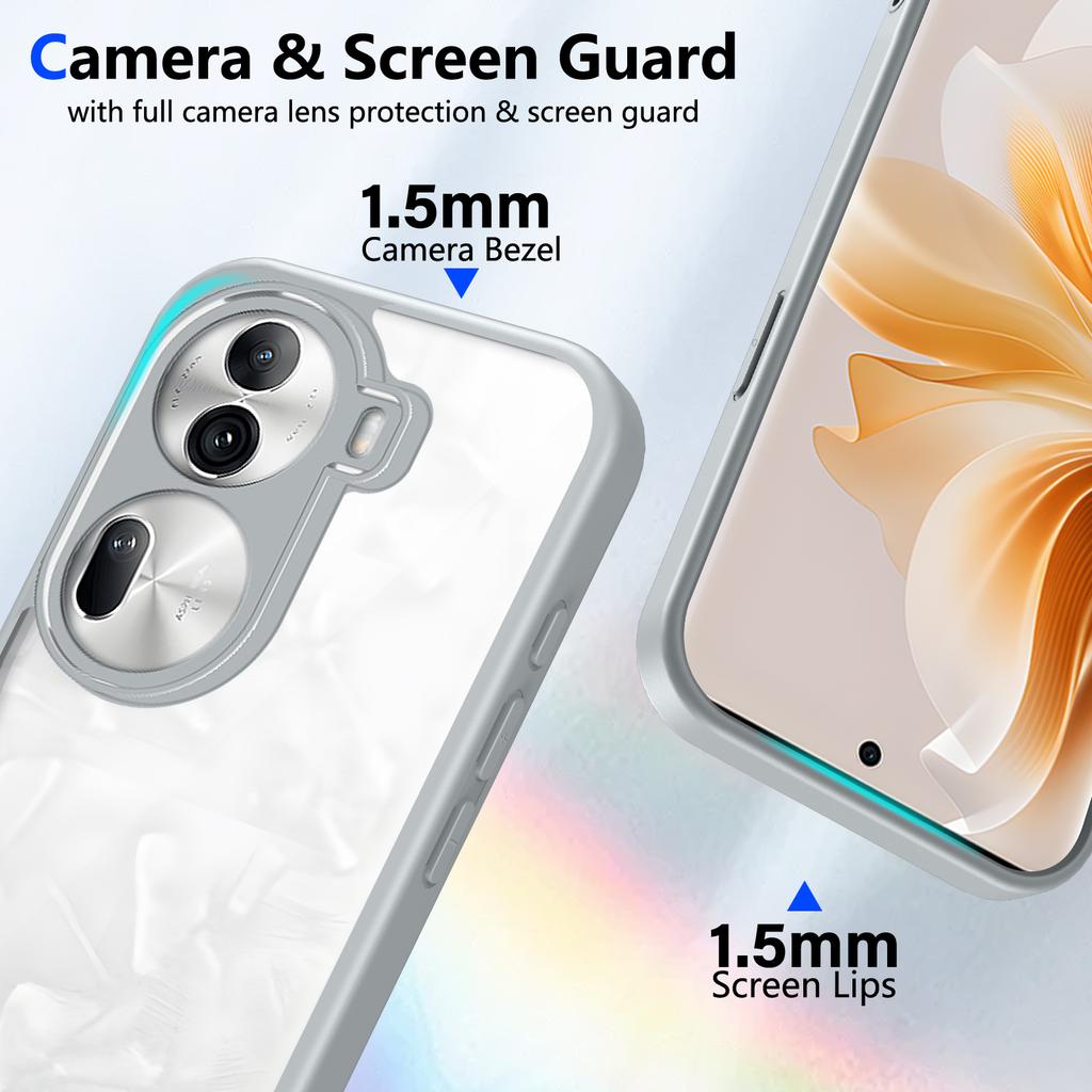 For Oppo Reno 11 CPH2599 Case Air Cushion Shockproof Silicone Bumper Clear Matte Back Cover Hard Phone Case for Oppo Reno11 5G