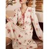Mishow Abito autunnale stampato floreale in stile francese 2023 Abito da donna midi con scollo a V a maniche lunghe con scollo a V sottile e bottoni MXC41L1561