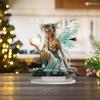 Moon Fairy Desktop Decor with Base Acrylic Ornament for Home Office