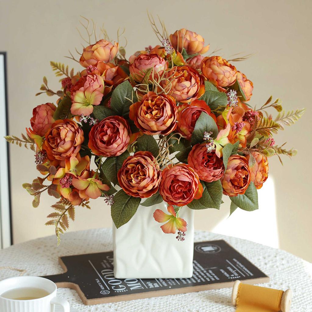 Artificial Flowers Silk Peony High Quality Festival Wreath Decora Home Room Table Garden Wedding Wreath Brial Bouquet Diy Gifts