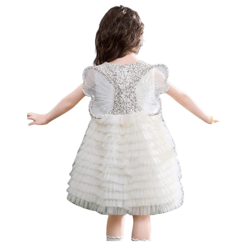 

ASK JUNIOR Girls Sequin Wing Mesh Tiered Dress 100