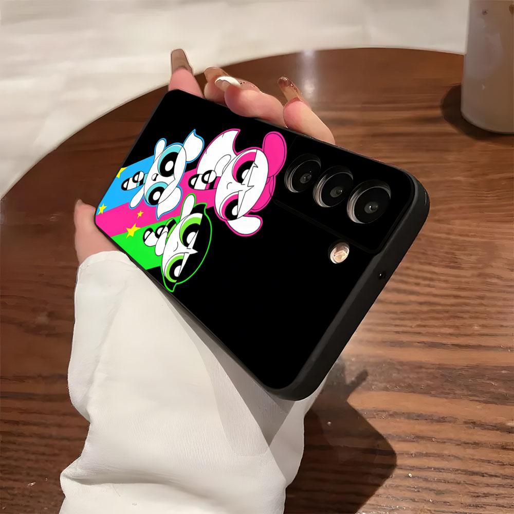 

Чехол для телефона P-Powerpuffs G-Girls для Samsung S26 S25 S24 FE S23 S22 S21 Plus S20 Ultra Note20Ultra Черный Мягкий Galaxy S23 plus