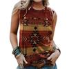 Western Aztec 3D Print Tank Top Women Geometry Vintage Streetwear Y2k Tops Oversized Vest Off Shoulder Sleeveless Girls Camisole
