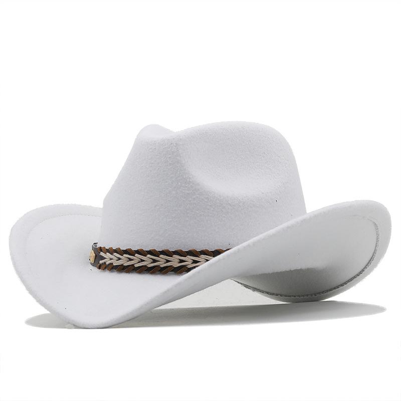 Unisex Adults Woolen Western Cowboy Hat