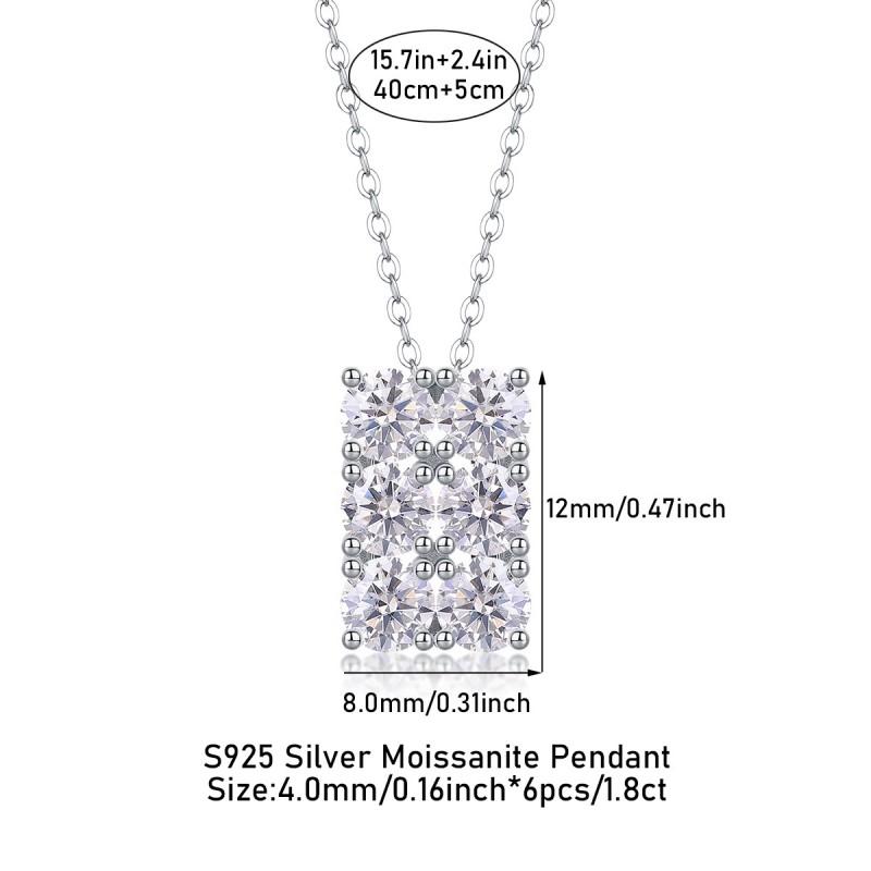 Moissanite Pendant Necklace Choker Women Fashion Daily Wear