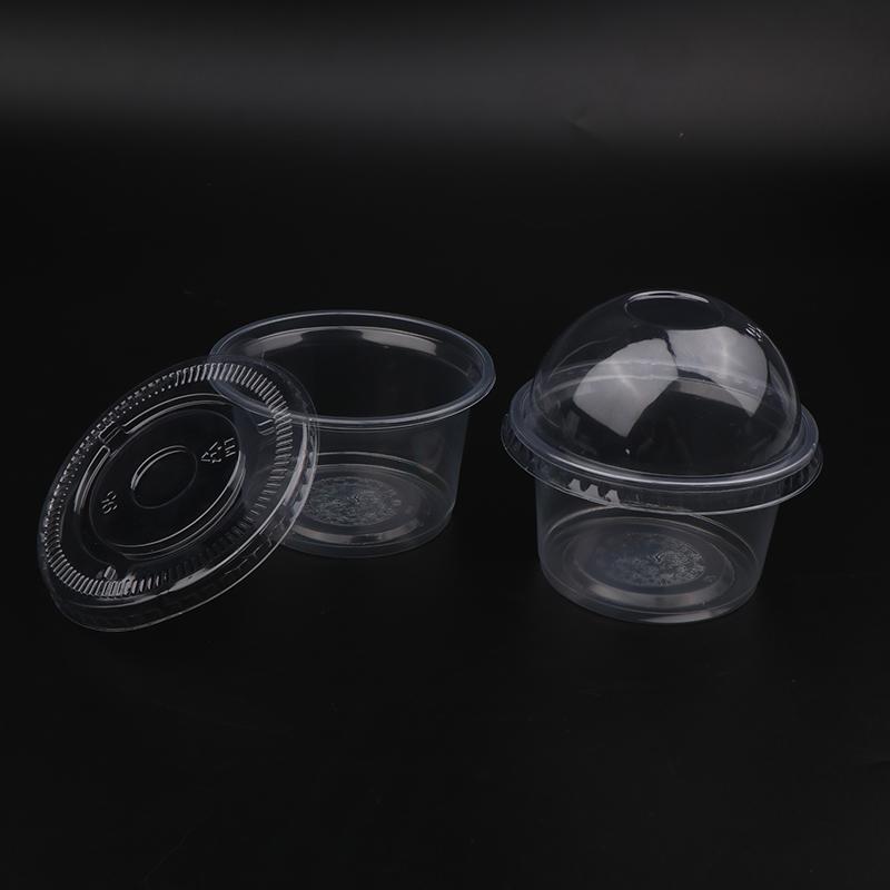 50Pcs 250Ml Disposable Salad Cup Transparent Plastic Dessert Cups Bowls Container With Dome/Flat Lids Ice Cream Dessert Cups