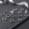 14-Piece Women's Ring Feather Flower Snake Hollow Ring Vintage Personality Accessories
