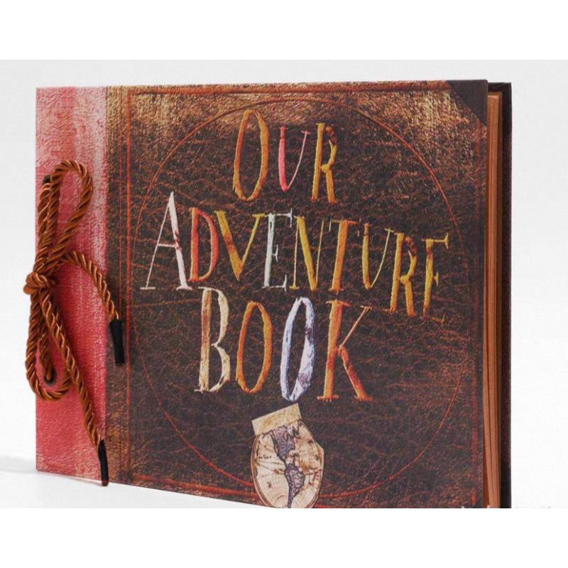 Travel Scrapbook Adventure: Retro Kraft Paper Photo Album with String Binding