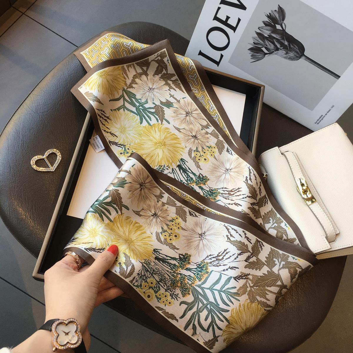 Hangzhou Silk Mori Sunflower Mulberry Silk Silk Scarf Double Silk Scarf Spring Long Scarf Ribbon Shawl 15-145