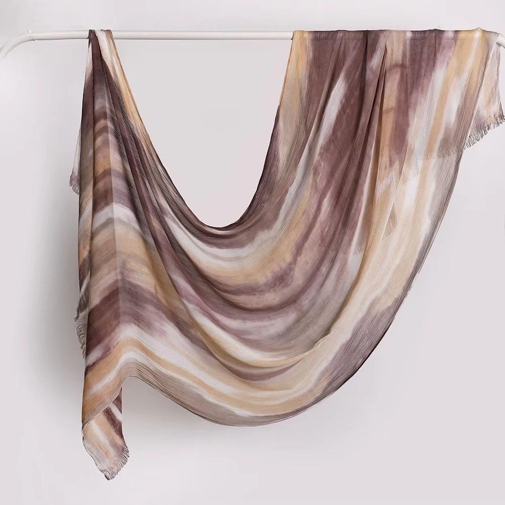 Gradient Tie-Dye Hijab Breathable Cotton Hijab Soft Women Headscarf For Women