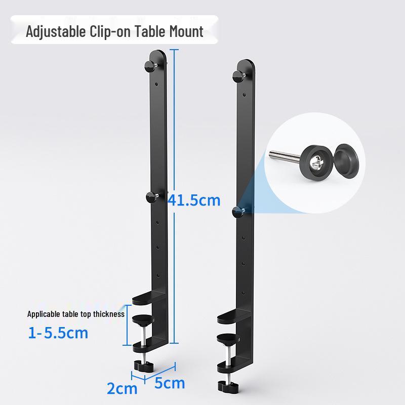 Desk Clip Adjustable Pegboard Stand - No-Drill Bracket