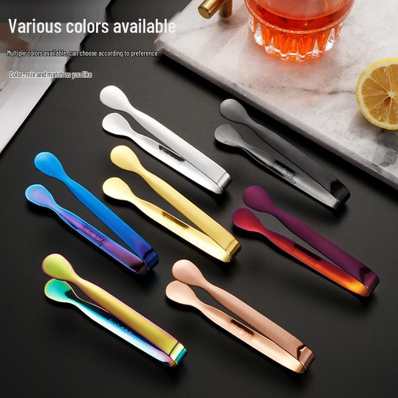 304 Stainless Steel Sugar & Ice Tongs for Coffee and Food, Thickened, Ideal for Restaurant and Bar Use.