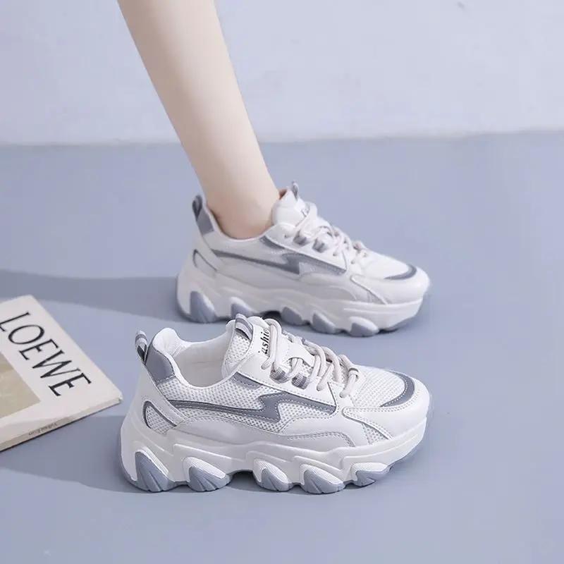 Spring Autumn Woman Footwear Mesh Breathable High Quality Dad Shoes for Women Aesthetic Comfortable and Elegant Casual Sneakers
