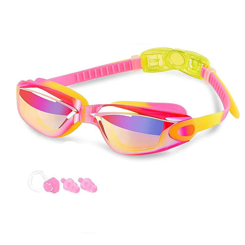 Svømmebriller UV Justerbare Alder Barneskole Ungdomsskole Bredt Synsfelt Etui Ørepropper og Neseklyper Inkludert 140 x 40 x [CSILOVEE] Briller, Finish,