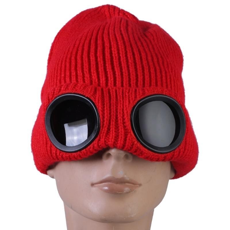 Ski Goggle Beanie Ski Hat With Goggles Crochet Hat Knitted Beanie Hat Party Halloween Costume Accessory Gift