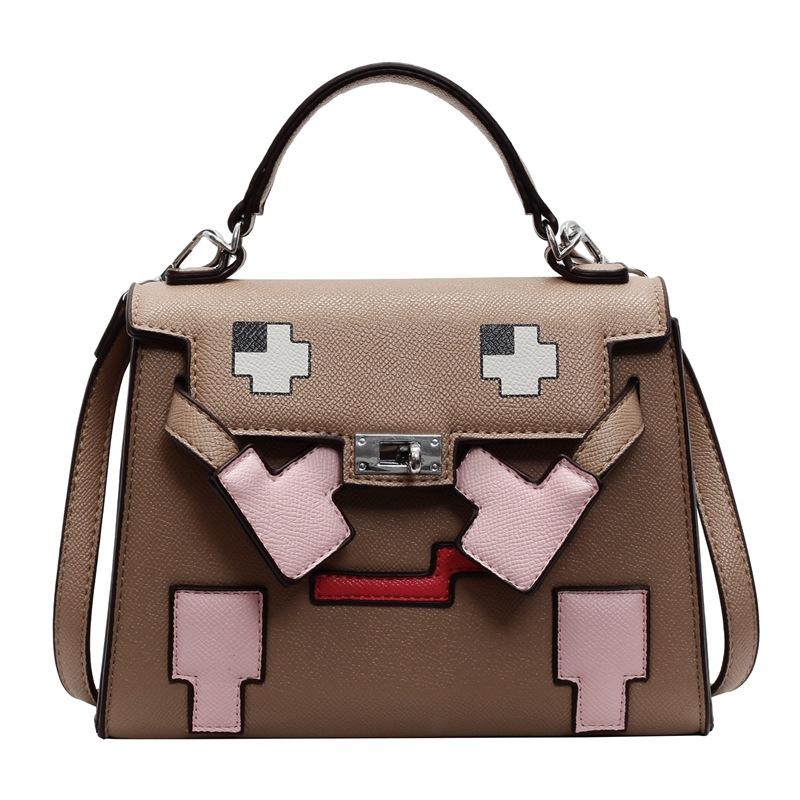 Mosaic doll bag Kelly bag retro shoulder handbag female personality niche design