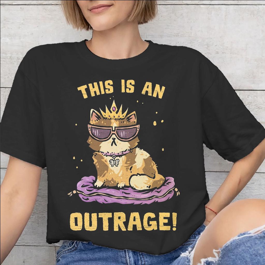 This Is An Outrage Princess Donut Cat New Arrival T Shirts Unisex Unisex Cotton Tee Shirt Clothing