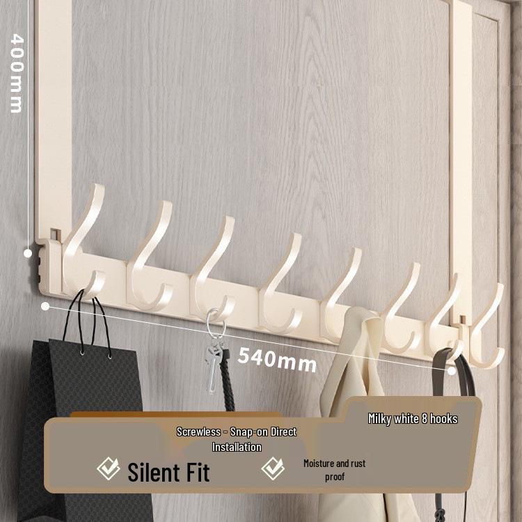Over-the-Door Coat Rack & Shelf Combo - No-Drill Hanger for Bedroom & Doorway