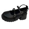 Black shorty Le small leather shoes women's summer new retro British style thick heel Japanese jk Mary Jane single shoes