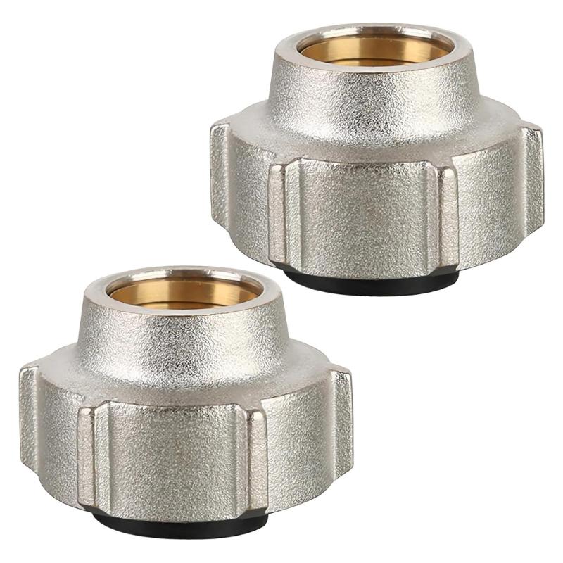 2Pcs 15mmx3/4inch Brass Pipe Connection Nut Pipe Fitting Hose Adapter Heating System Compression Fitting Enduring