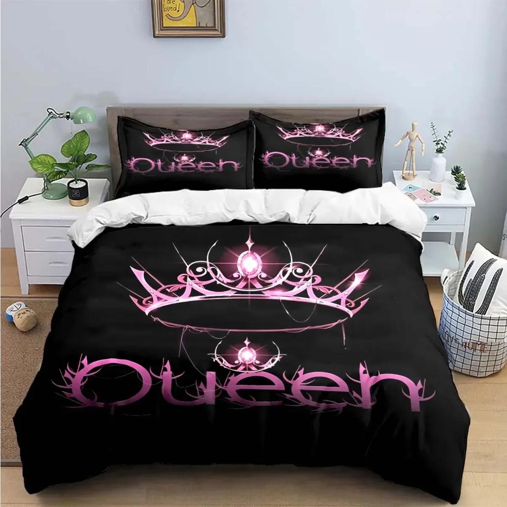 Sale Fashion King Queen Bedding Set Single Twin Full King Size Cute Animals Bed Linen Adults Teens Bedroom Luxury Gift