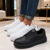 Men's Shoes Trendy Faux Leather Flat Heighten Skate Shoes Wear Resistance Non Slip Lace Up Sneakers Hot Sell Designer Shoes Men