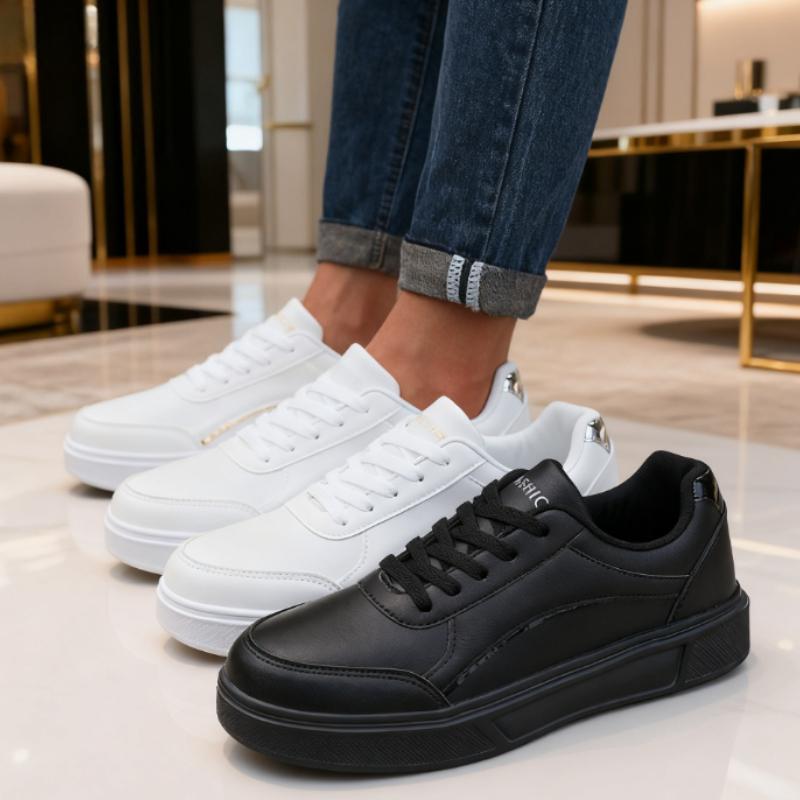 Men's Shoes Trendy Faux Leather Flat Heighten Skate Shoes Wear Resistance Non Slip Lace Up Sneakers Hot Sell Designer Shoes Men