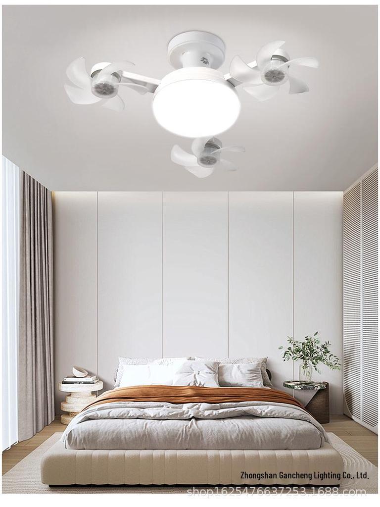 Nordic Simple E27 Ceiling Fan Light with Silent Remote Control - Eye Protection Fixture for Bedroom