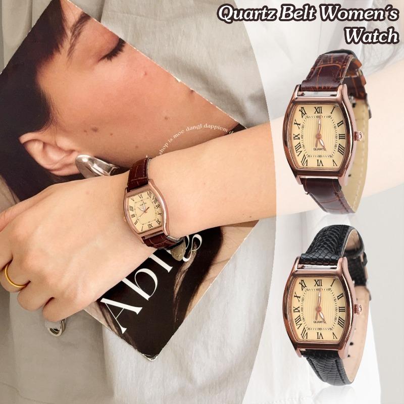 Women Retro PU Leather Strap Watches Qualities Ladies Alloy Wristwatches Korean Fashion Brand Fashionable Brown Relogio Feminino