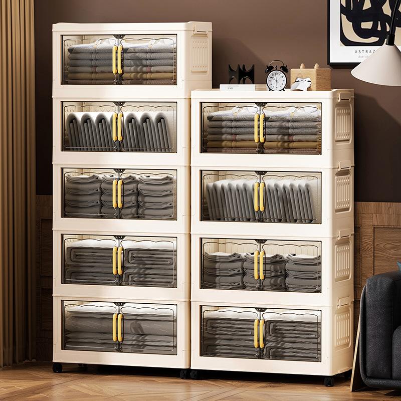 Flip Storage Box Storage Cabinet Foldable Plastic Wardrobe Cross-border Clothes Organizing Box Home Bedroom Locker