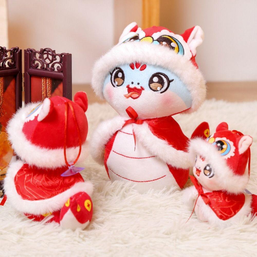 Funny Lucky Snake Plush Doll Big Eyes Stuffed Animal Doll Adorable Snake Year Plush Toy  Home Decor