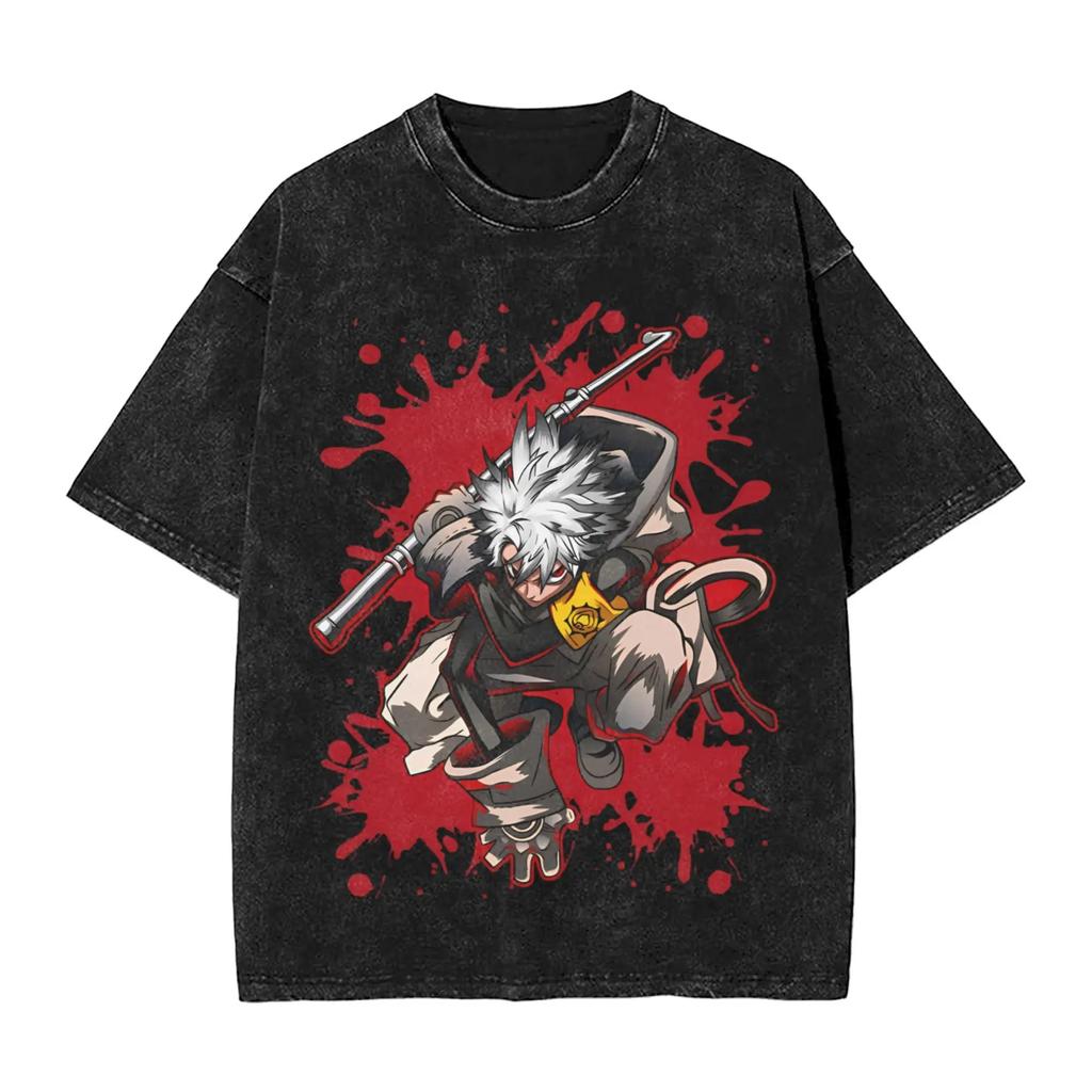 Gachiakuta Gewaschenes T-Shirt Unisex Oversized YK Kurzarm Lässig Baumwolle T-Shirt Strand O-Ausschnitt Locker Unisex Damen Kleidung Oberteil Tee