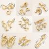 2/4pcs 14/18K Gold Color Plated Heart Bowknot Fasteners Closure Lock Connector Clasps For DIY Needlework Pearls Jewelry Making
