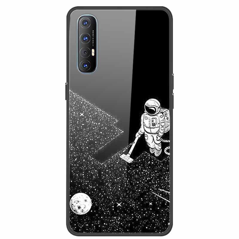 Glass Case For Oppo Reno 3 Pro 5G Case Soft Bumper Hard Tempered Glass Back Cover For Oppo Reno3 Pro 2019 Phone Case Funda Bag