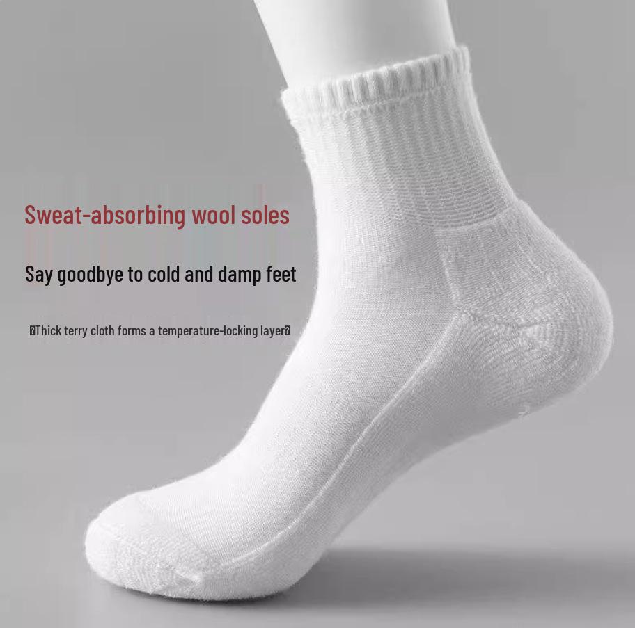 Sport-Socken mit Frottee-Boden für Damen & Herren: Warme, Geruchsresistente, Schweißableitende, Dicke Baumwolle, Fusselt nicht, Für den Außenbereich geeignete Sportsocken.