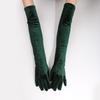 1 Paar Damen Flauschige Elegante Samt Unifarbene 53cm Lange Handschuhe Vollfinger Abendkleid Etikette Bühnenauftritt Partyhandschuhe
