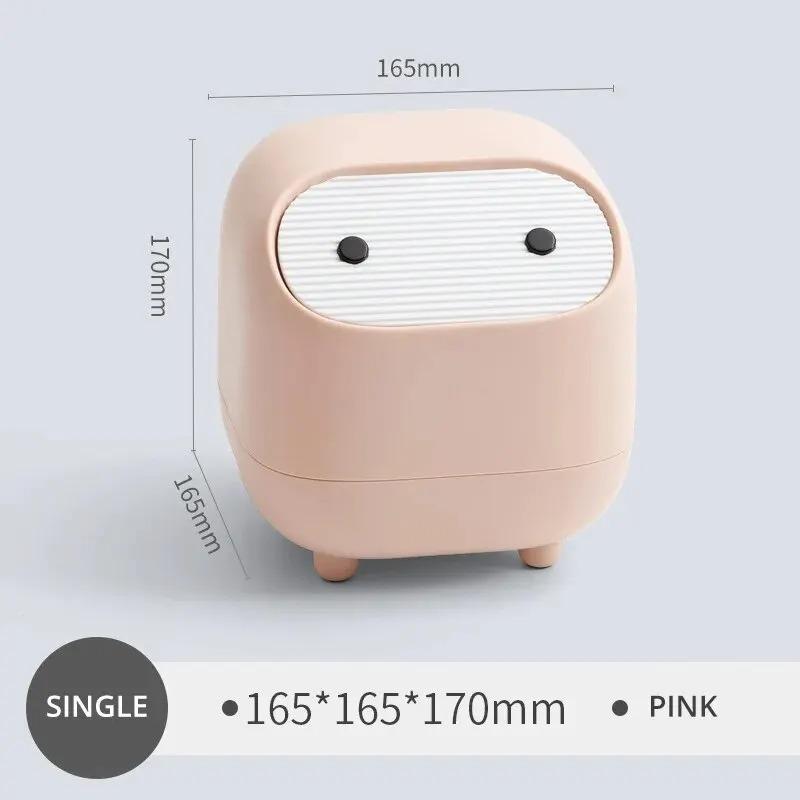 1Pcs Ninja Desktop Trash Can Bedroom Office Mini Storage Cover Press Type Car Tissue Basket Cute Safety Material