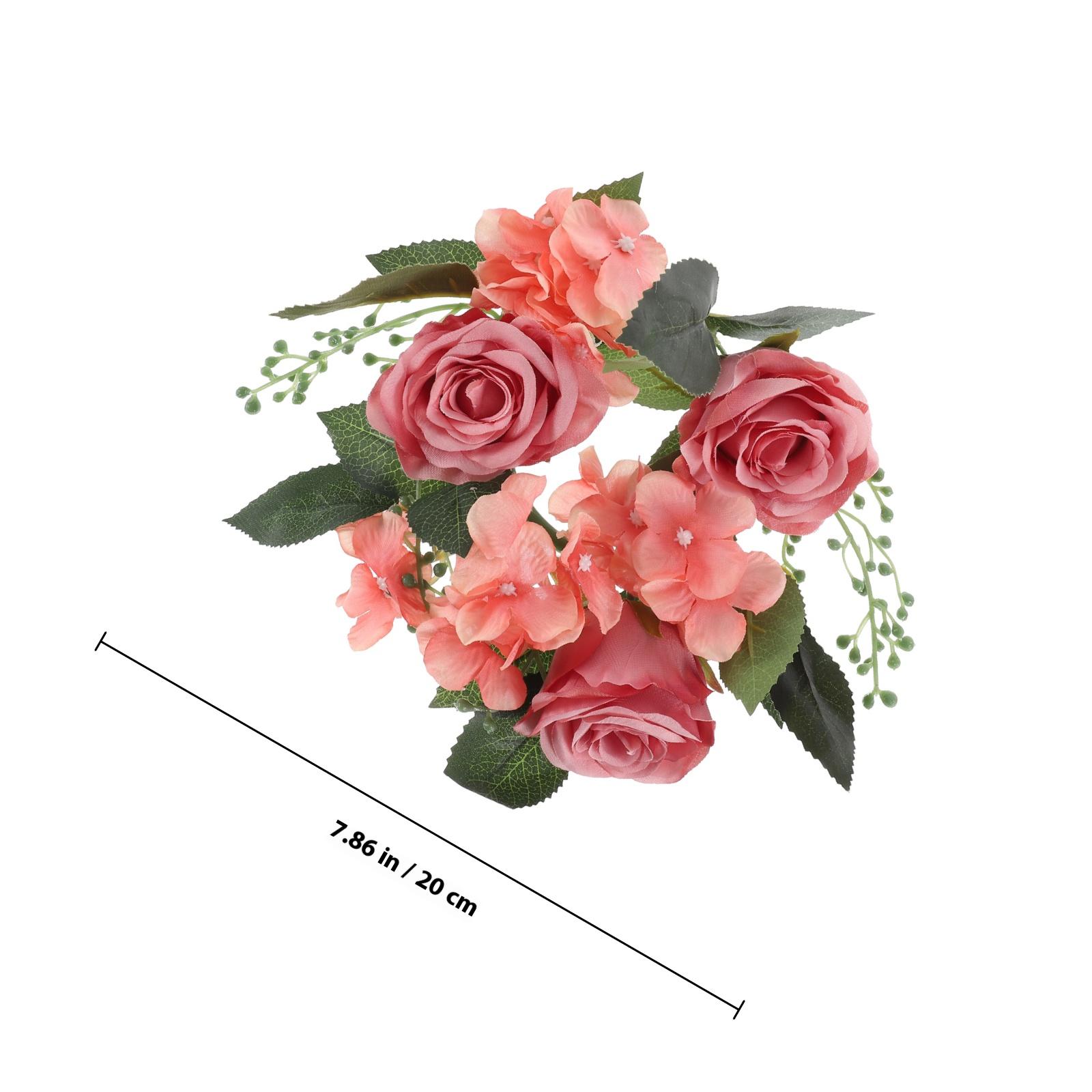 

3Pcs Artificial Rose Rings Lightweight Portable Wreaths for Wedding Party Table Centerpieces Home Decoration