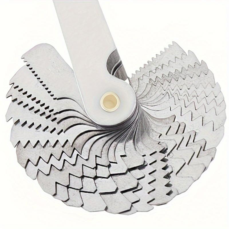 52PCS Stainless Steel Pitch Scale High Precision Measuring Tool Insert Imperial + Metric Inch One Piece Thread Samples