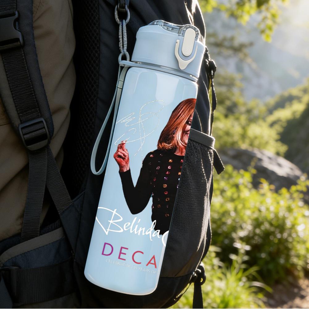 1PC Retro Rock Female Singer Portrait Print 750ml Portable Sports Water Bottle Leakproof Gym Outdoor Travel Drink Cup