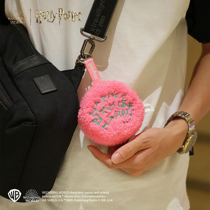 HUGKIS Official Harry Potter Pink Round Pillow Storage Bag & Keychain Coin Pouch Collectible Doll