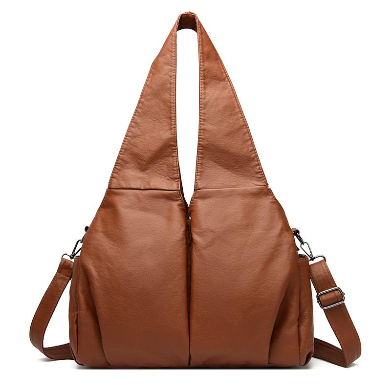 

Роскошная женская дизайнерская сумка для покупок через плечо, женская кожаная сумка большой вместимости, сумка-шоппер, брендовая сумка-мессенджер коричневый