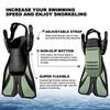Odoland Snorkel Set, Full Face Diving Mask + Adjustable Fins + Storage Bag, 180-Degree Ultra-Wide Angle, GoPro Mountable, Anti-Fog, Easy to Put On and
