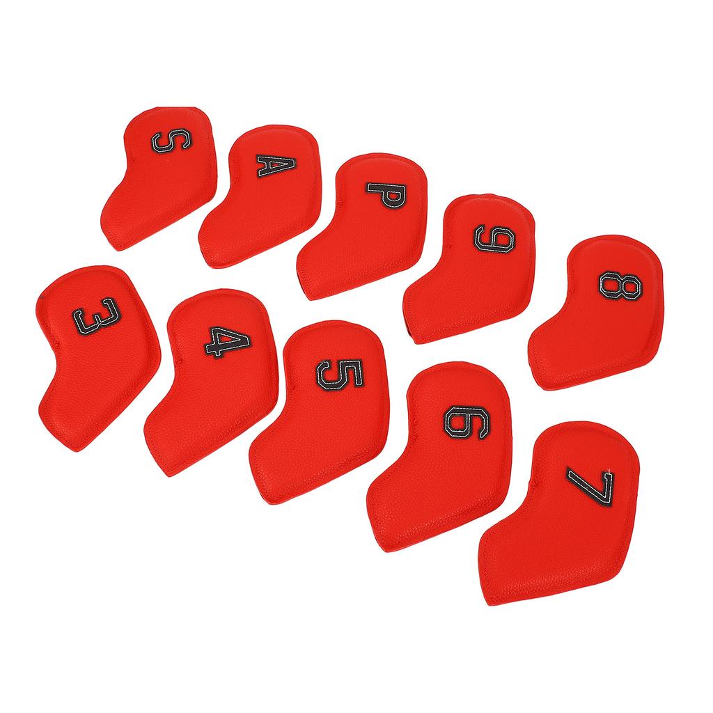 10Pcs Golf Club Head Cover PU Dust Proof Friction Resistant Stylish Look Portable Golf Head Cover for Golf Training