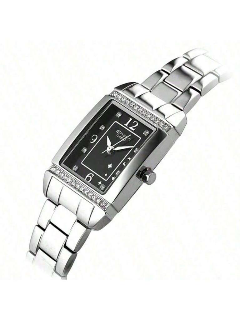 Casio - Stainless Steel Strap Black Dial Women's Quartz Watch SHN-4016D-1ADS