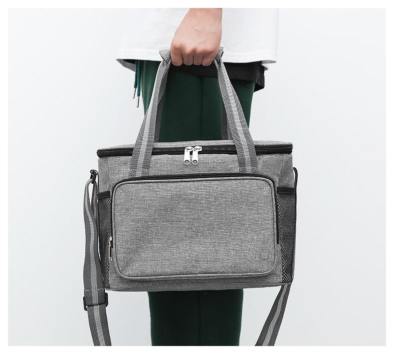 Portable Oxford Cloth Insulated Lunch Tote - Large Capacity Ice Pack Bag for Outdoor Use