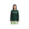 Li Ning Sports Lifestyle Series Fleece Warm Round Neck Letter Loose Sweatshirt Unisex Sweatshirt Forest-Green AWDVC63-1