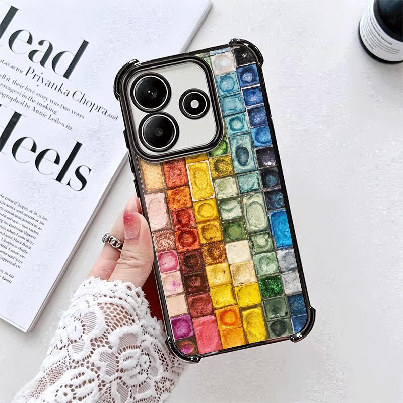 Watercolors Set Paint Palette Soft Phone Case For Xiaomi Redmi Note 14 15 Pro Plus 13 12 11S 11T 5G 10 9S 9 Plating Anti-Fall Fu