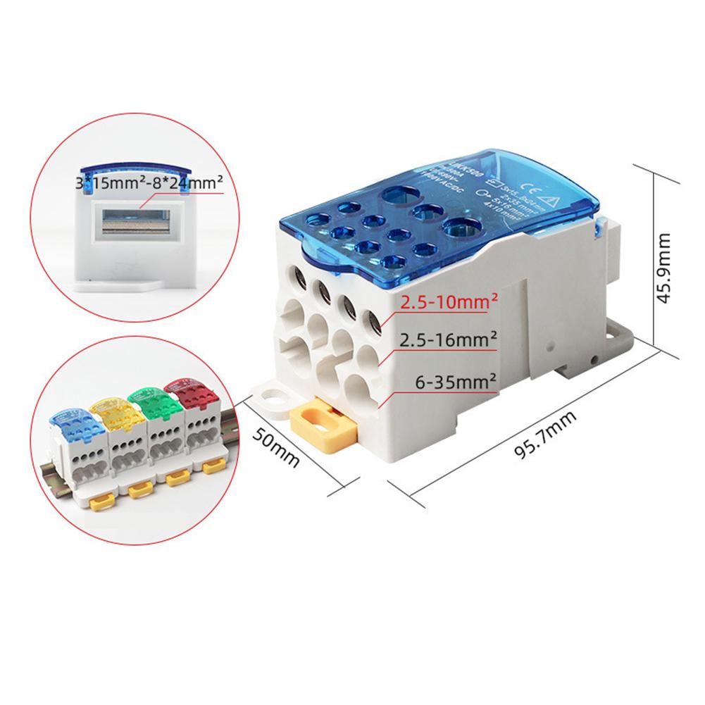 80A ~500A Electric Split Din Rail Terminal Block Junction Box Power Wire Electrical Connector Terminal Block Connector
